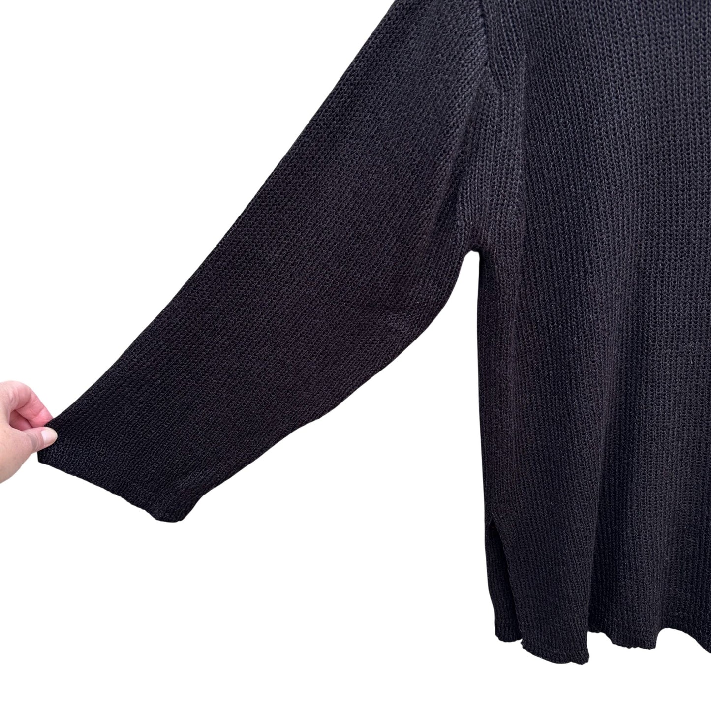 Max Studio Knitwear Womens Black Heavy Knit Pullover Tunic Sweater Minimalist XL