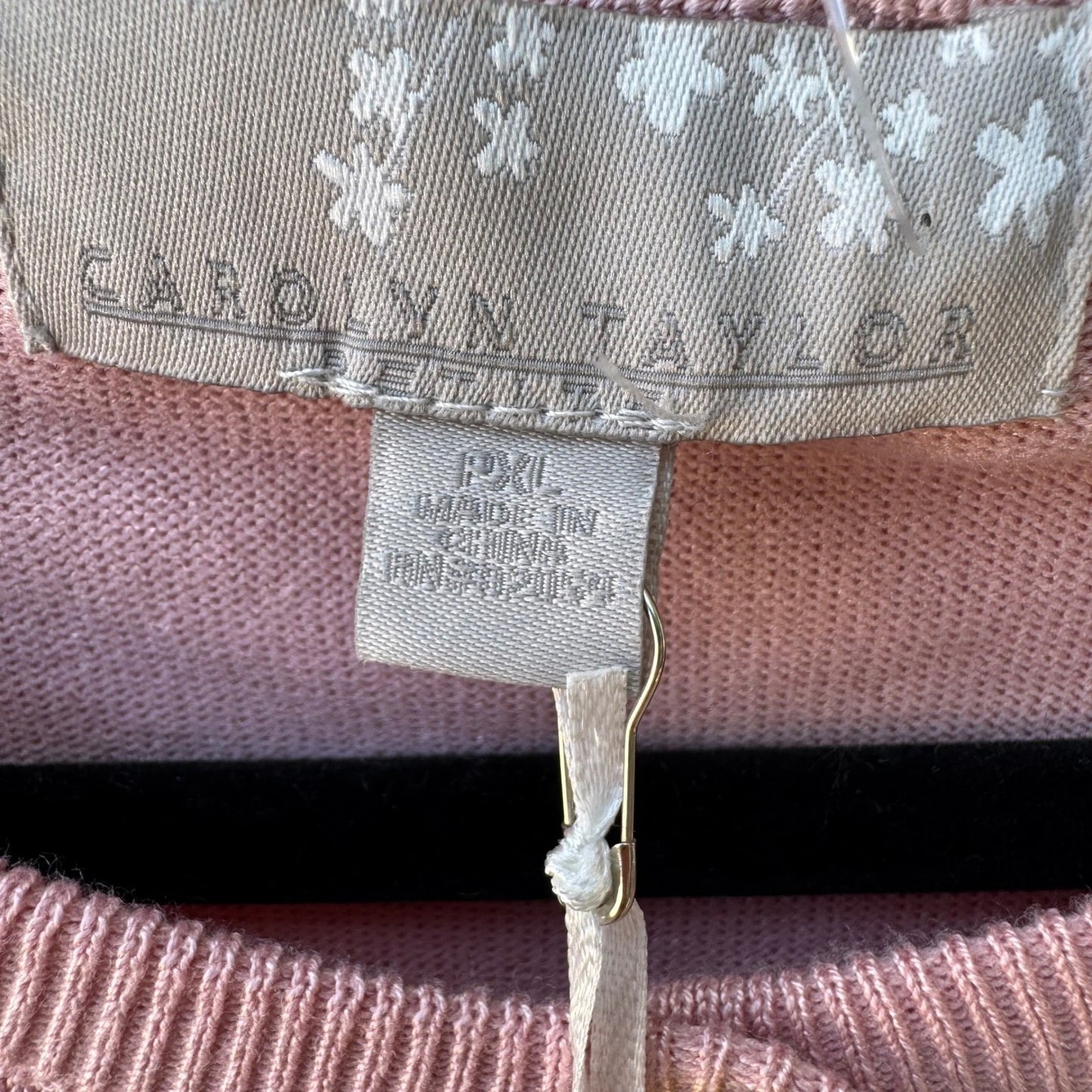 Carolyn Taylor Feminine Grannycore Layer 3/4 Sleeve Cardigan Pastel Pink PXL NEW