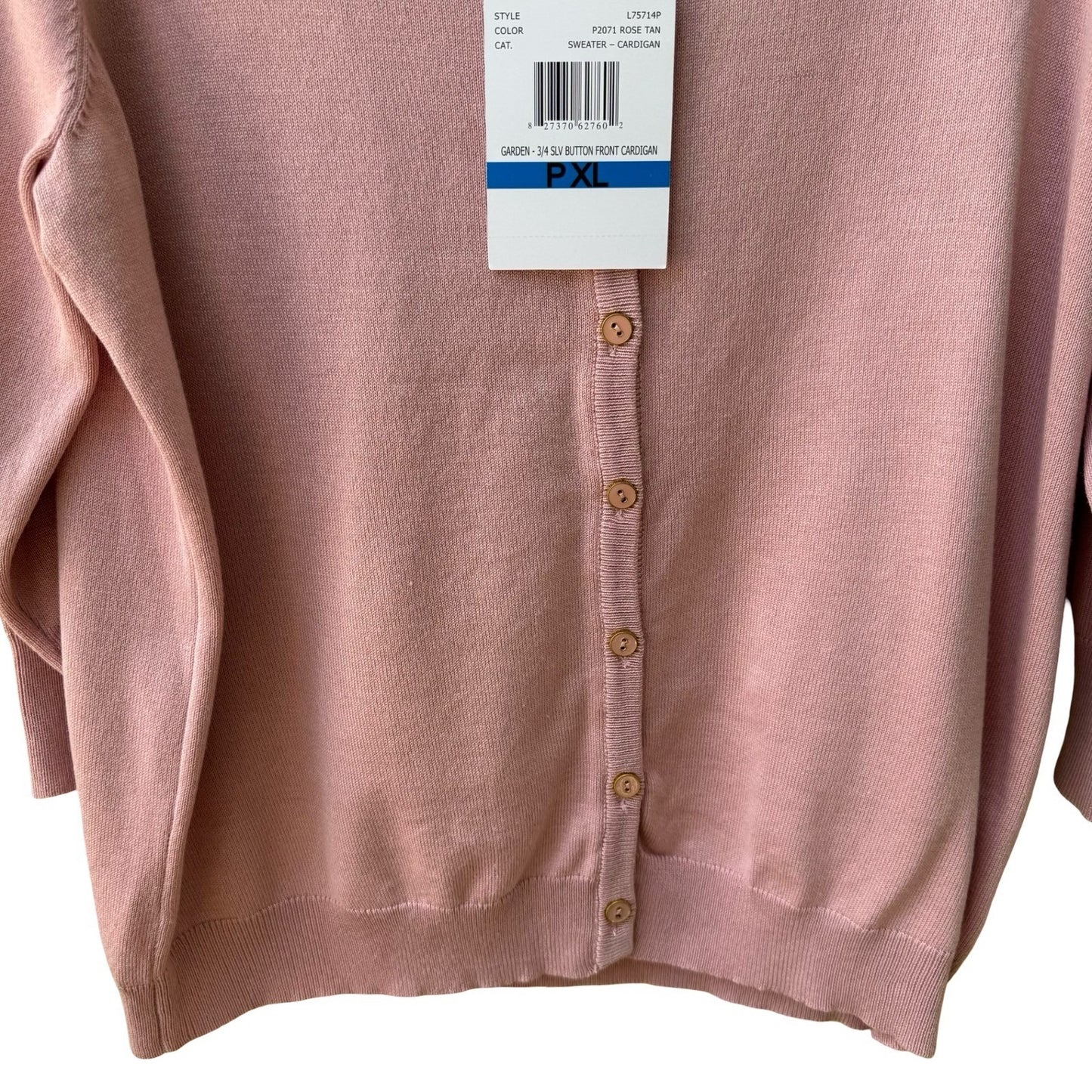 Carolyn Taylor Feminine Grannycore Layer 3/4 Sleeve Cardigan Pastel Pink PXL NEW