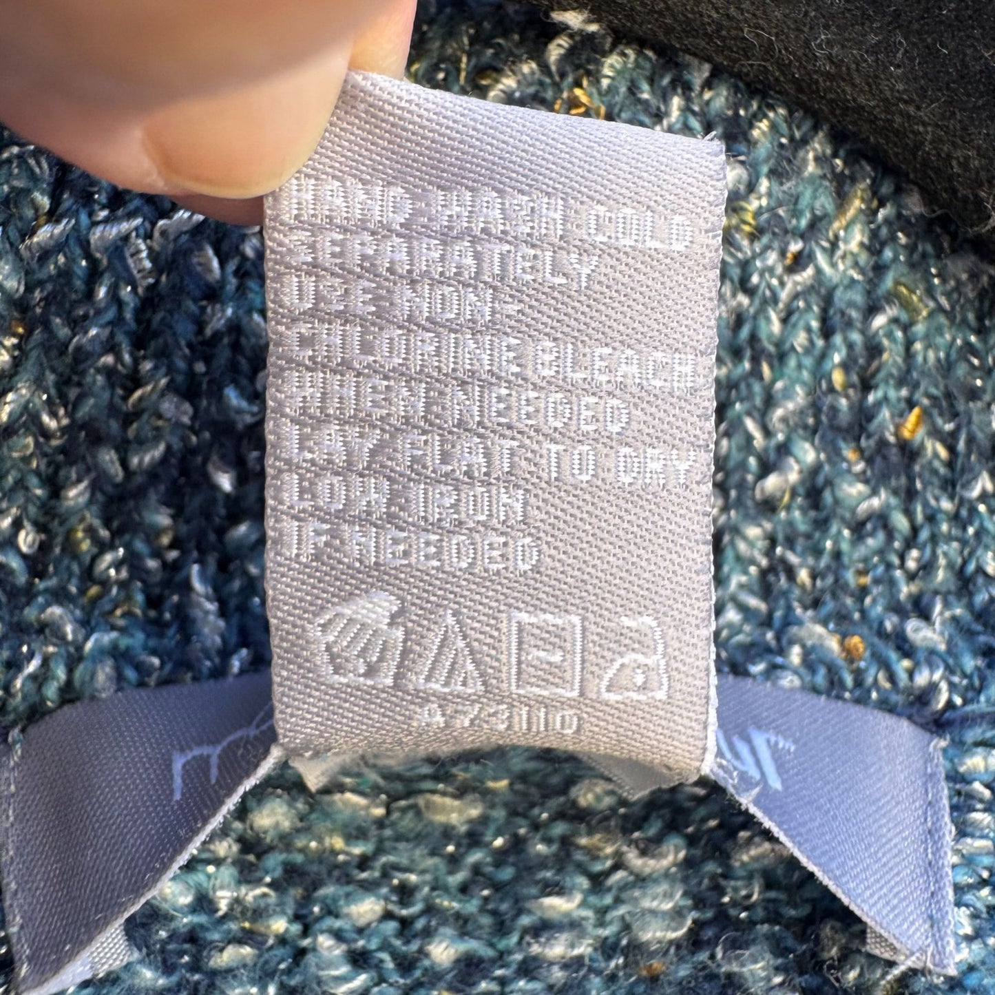 Modern Soul Womens Shawl Collar Blue Metallic Open Knit Cardigan Sweater Jacket M