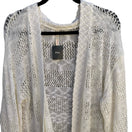 Switch POL Womens Open Knit Cardigan Cream Ivory Crochet Style Kimono Sleeve Medium NEW 3 image