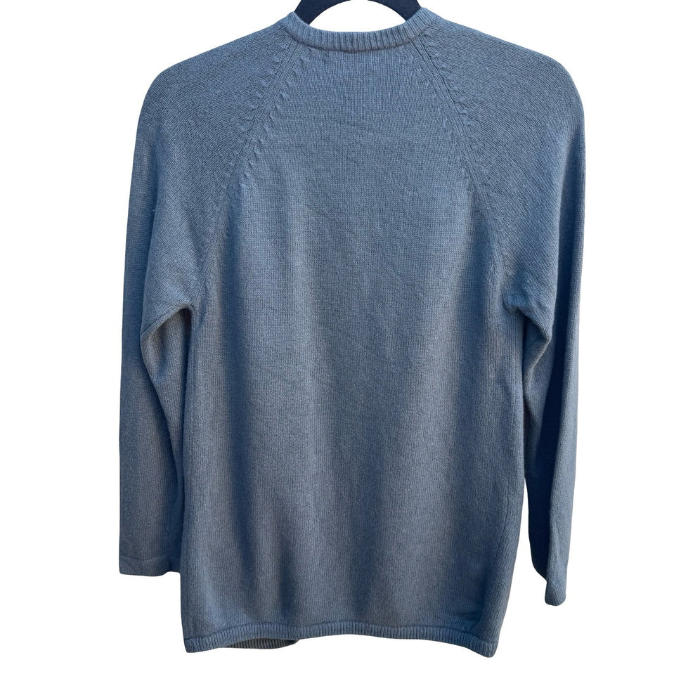 Neiman Marcus Vintage Cashmere Quiet Luxury Old Money Open Front Cardigan Blue M