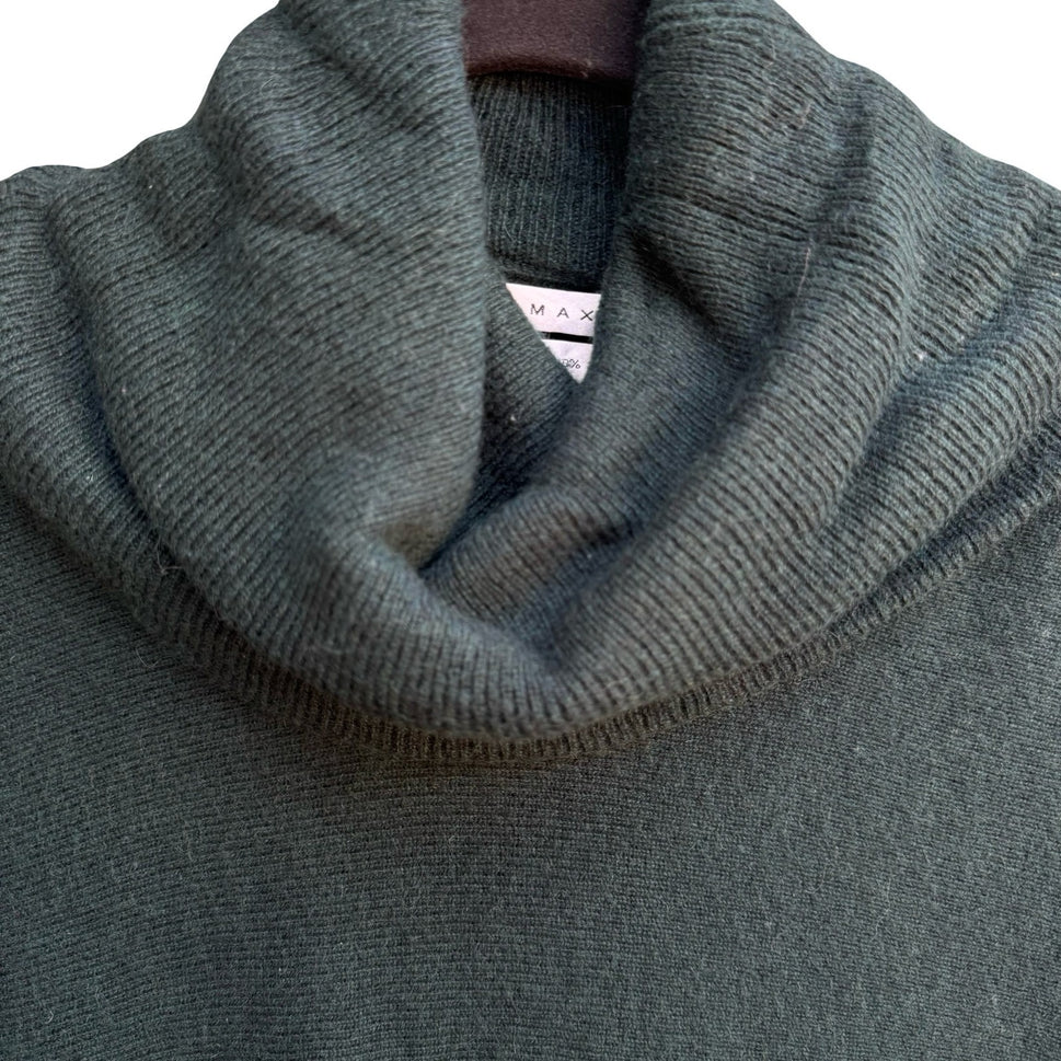 Max Studio 100% 2 Ply Cashmere Quiet Luxury Minimalist Preppy Cowl Neck Sweater