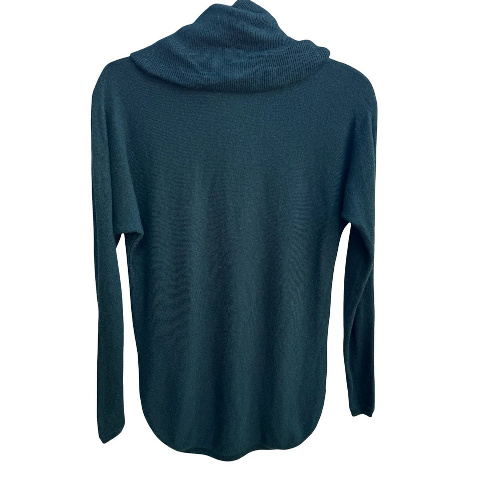 Max Studio 100% 2 Ply Cashmere Quiet Luxury Minimalist Preppy Cowl Neck Sweater