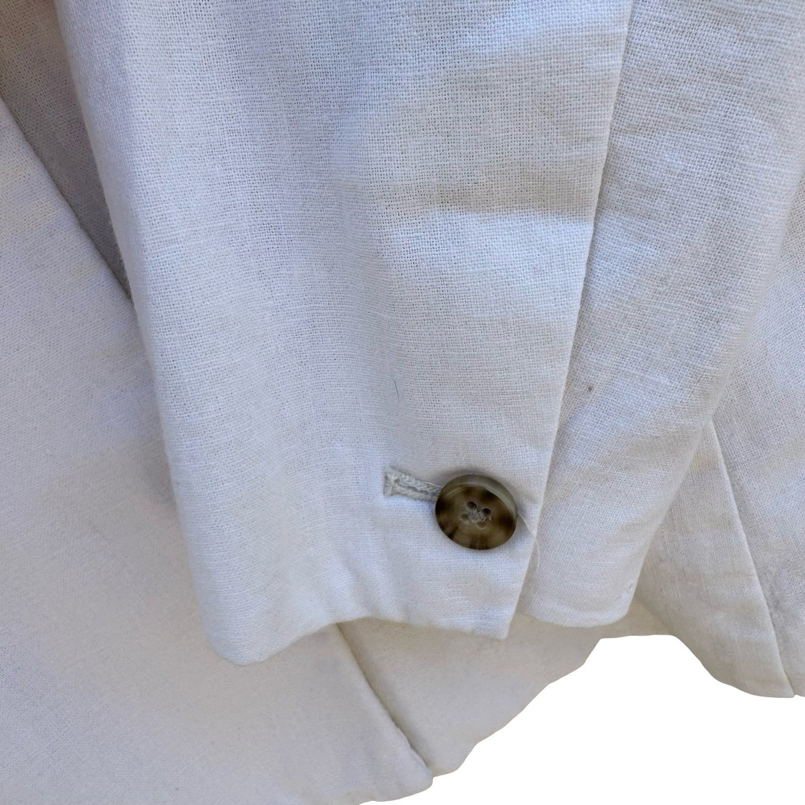Abercrombie & Fitch White Linen Double Breasted Blazer Jacket Minimalist Coastal
