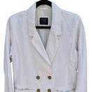 Switch Abercrombie &amp; Fitch White Linen Double Breasted Blazer Jacket Minimalist Coastal 3 image