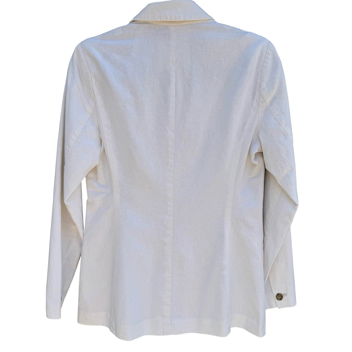 Abercrombie & Fitch White Linen Double Breasted Blazer Jacket Minimalist Coastal