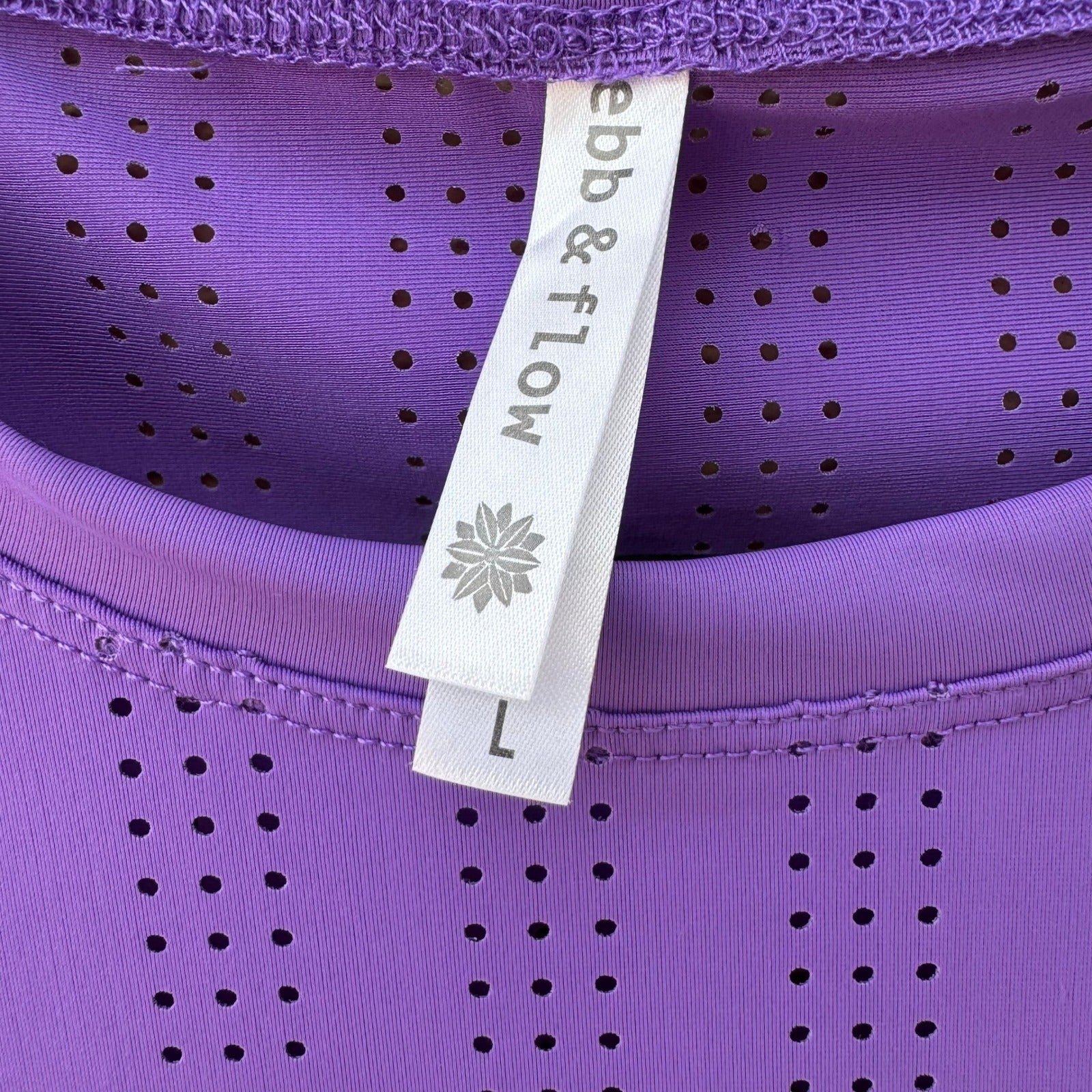 Ebb & Flow Lululemon Purple Perforated Sleeveless Athletic Tank L NEW Activewear