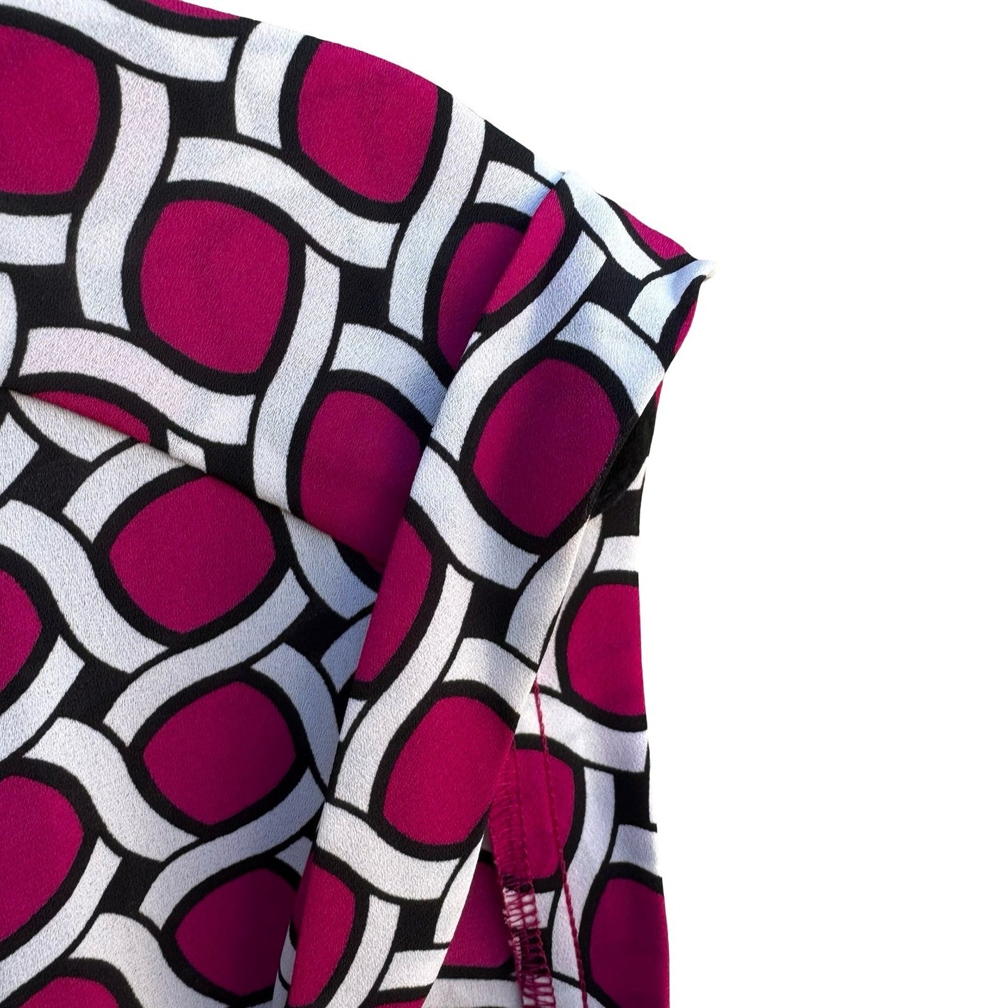 Nine West Careerwear Mod Professional Geometric Chain Link Sleeveless Blouse L