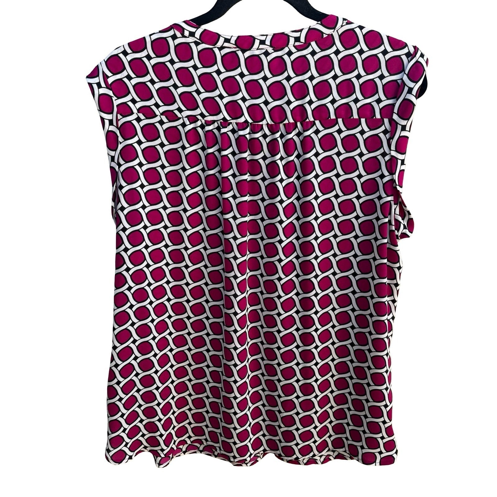 Nine West Careerwear Mod Professional Geometric Chain Link Sleeveless Blouse L