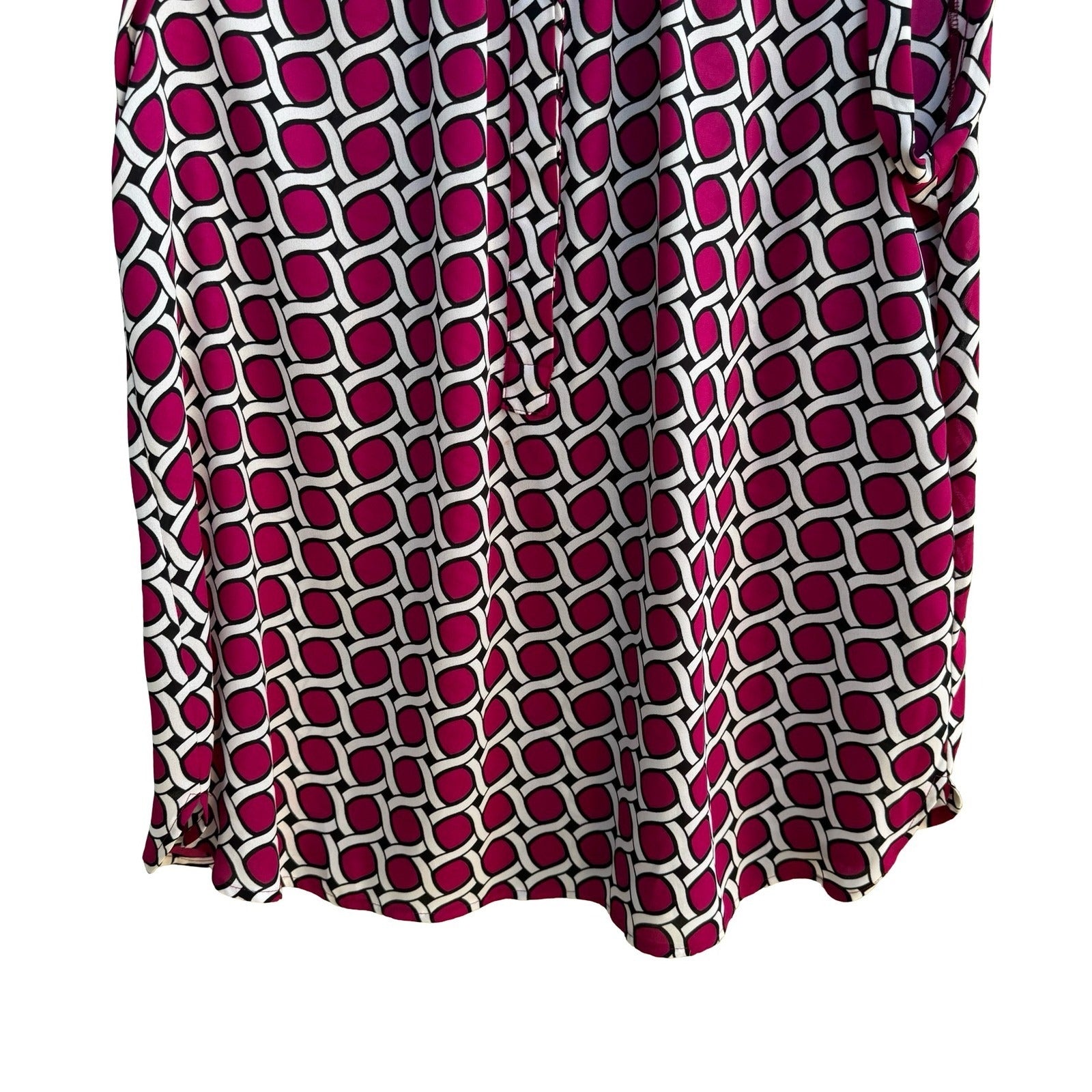 Nine West Careerwear Mod Professional Geometric Chain Link Sleeveless Blouse L