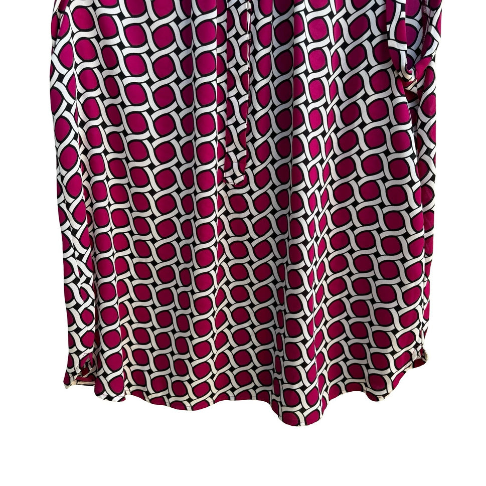 Nine West Careerwear Mod Professional Geometric Chain Link Sleeveless Blouse L