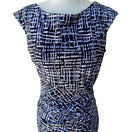 Switch Chaps Minimalist Preppy Geometric Grid Knot Waist Sleeveless Sheath Dress M NEW 3 image