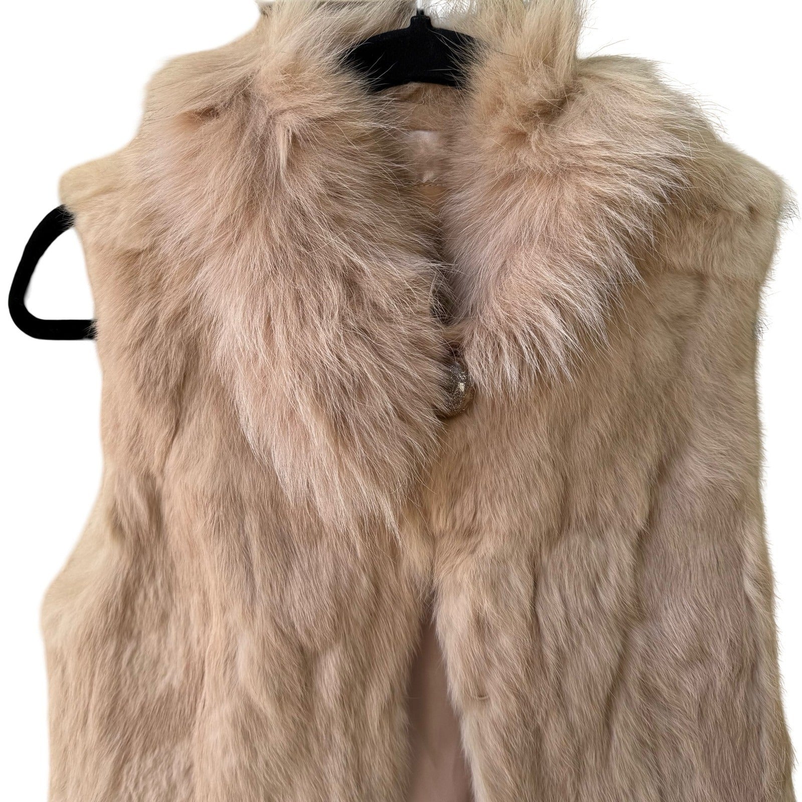 Sheri Bodell Mob Wife Boho Festival Glamour Quiet Luxury Rabbit Fox Fur Vest S