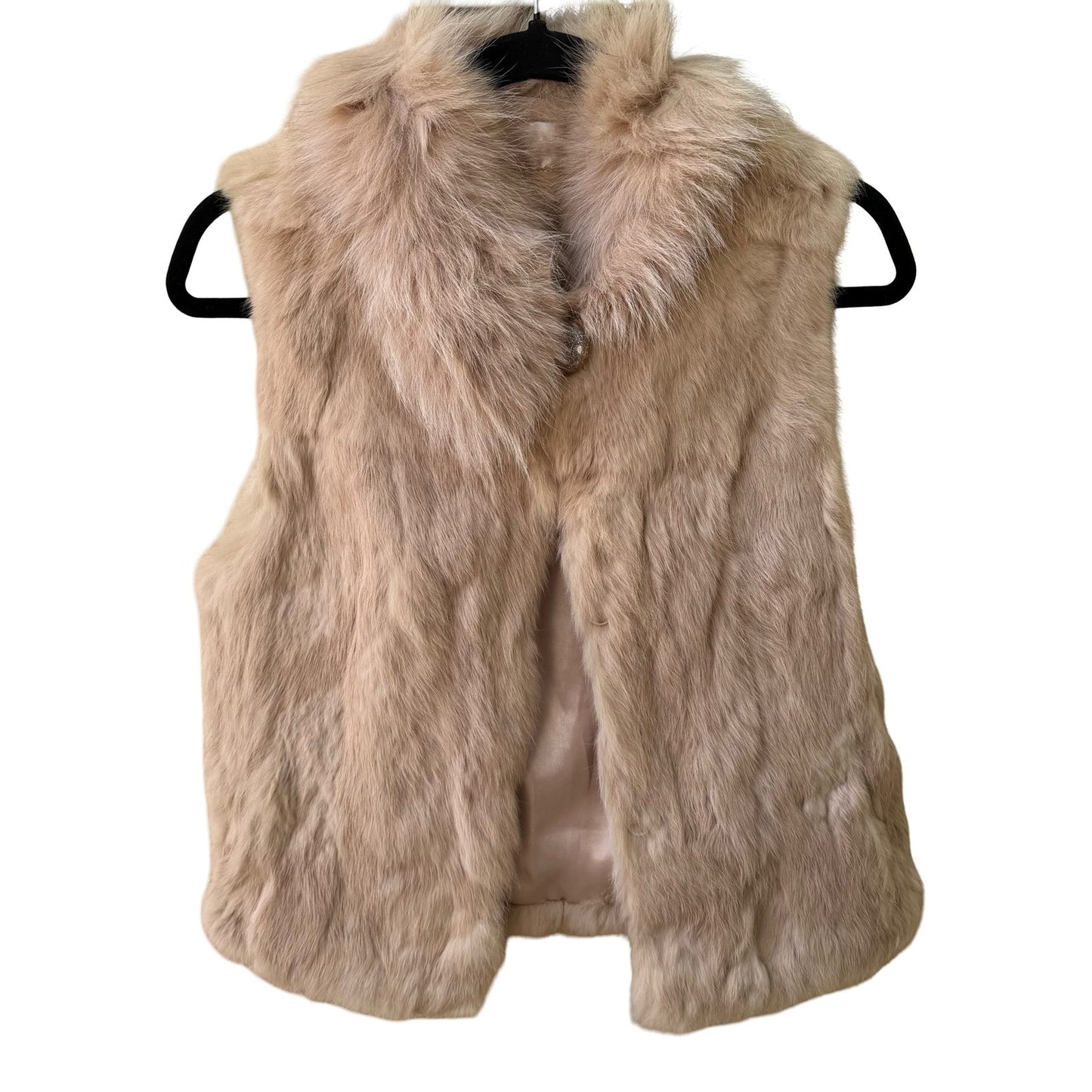 Sheri Bodell Mob Wife Boho Festival Glamour Quiet Luxury Rabbit Fox Fur Vest S