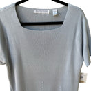 Switch Valerie Stevens Pure Silk Square Neck Pointelle Knit Sweater Pastel Blue XL NEW 3 image
