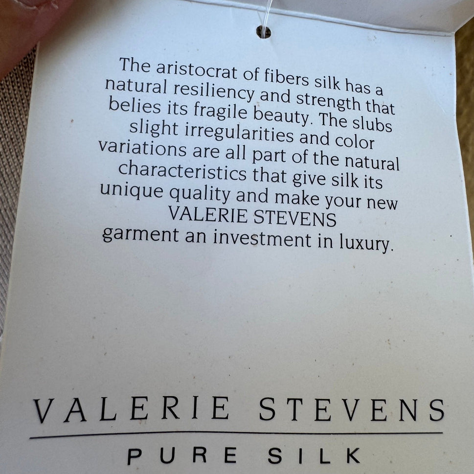 Valerie Stevens Pure Silk Square Neck Pointelle Knit Sweater Pastel Blue XL NEW