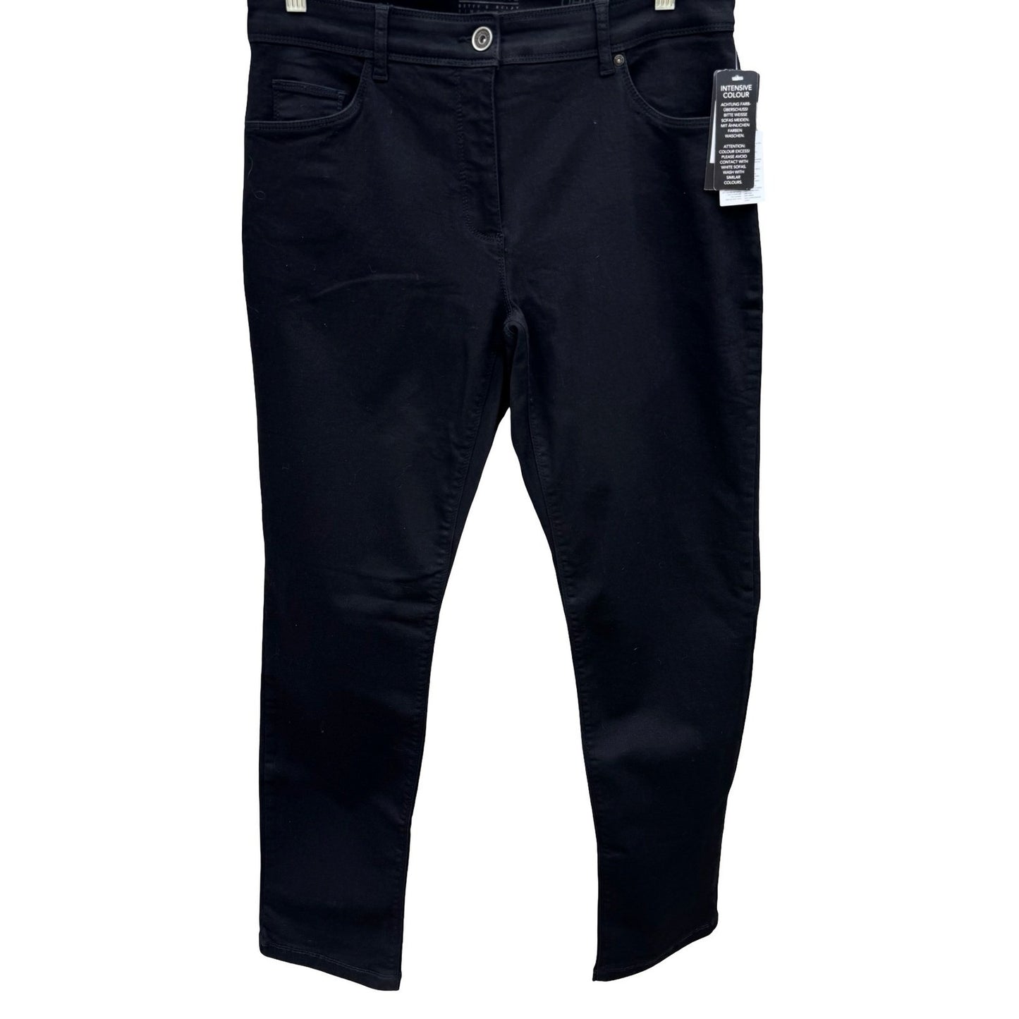 Betty Barclay BB Jeans Perfect Slim Black Pants Womens Size US 14 NWT 3960/1806