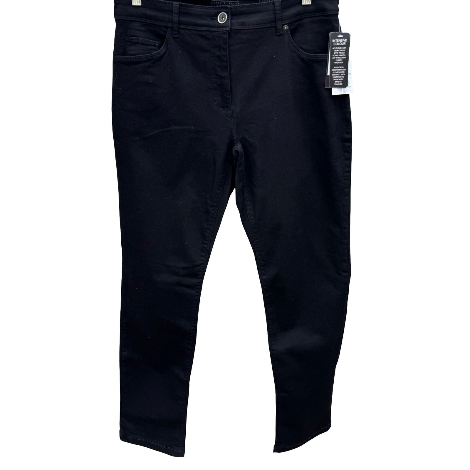 Betty Barclay BB Jeans Perfect Slim Black Pants Womens Size US 14 NWT 3960/1806
