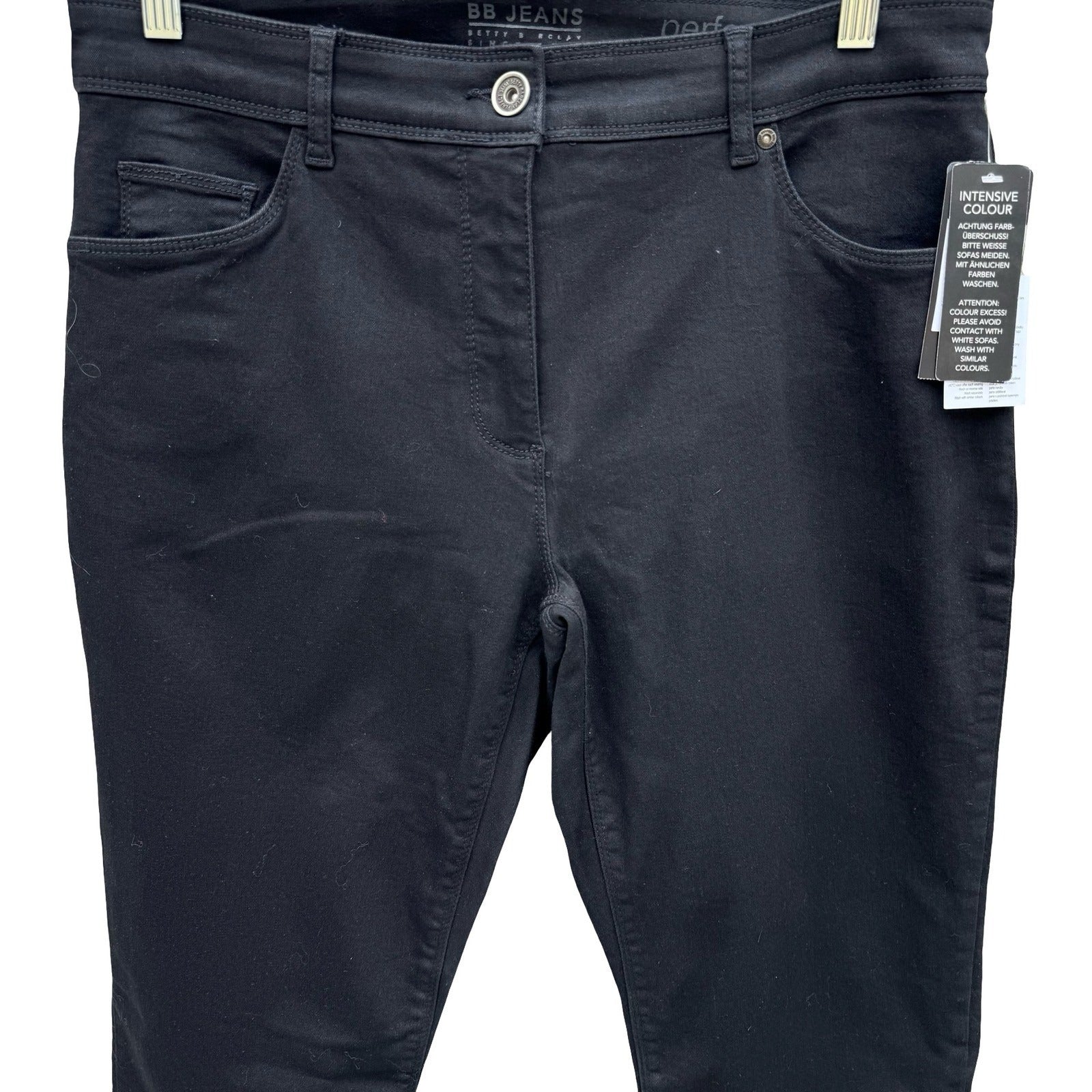 Betty Barclay BB Jeans Perfect Slim Black Pants Womens Size US 14 NWT 3960/1806