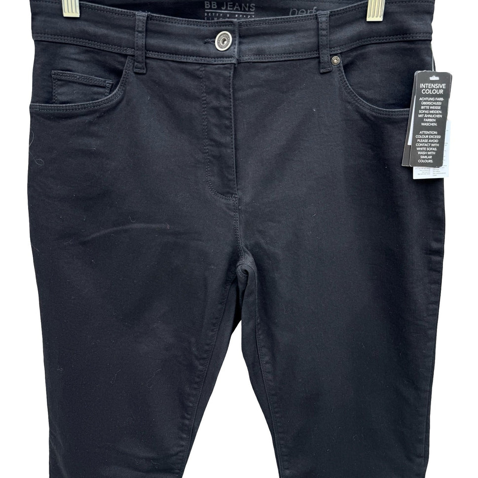Betty Barclay BB Jeans Perfect Slim Black Pants Womens Size US 14 NWT 3960/1806