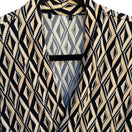 Switch Worthington Geometric Diamond Print Mod Sleeveless V-Neck Blouse Tan Black Small 3 image