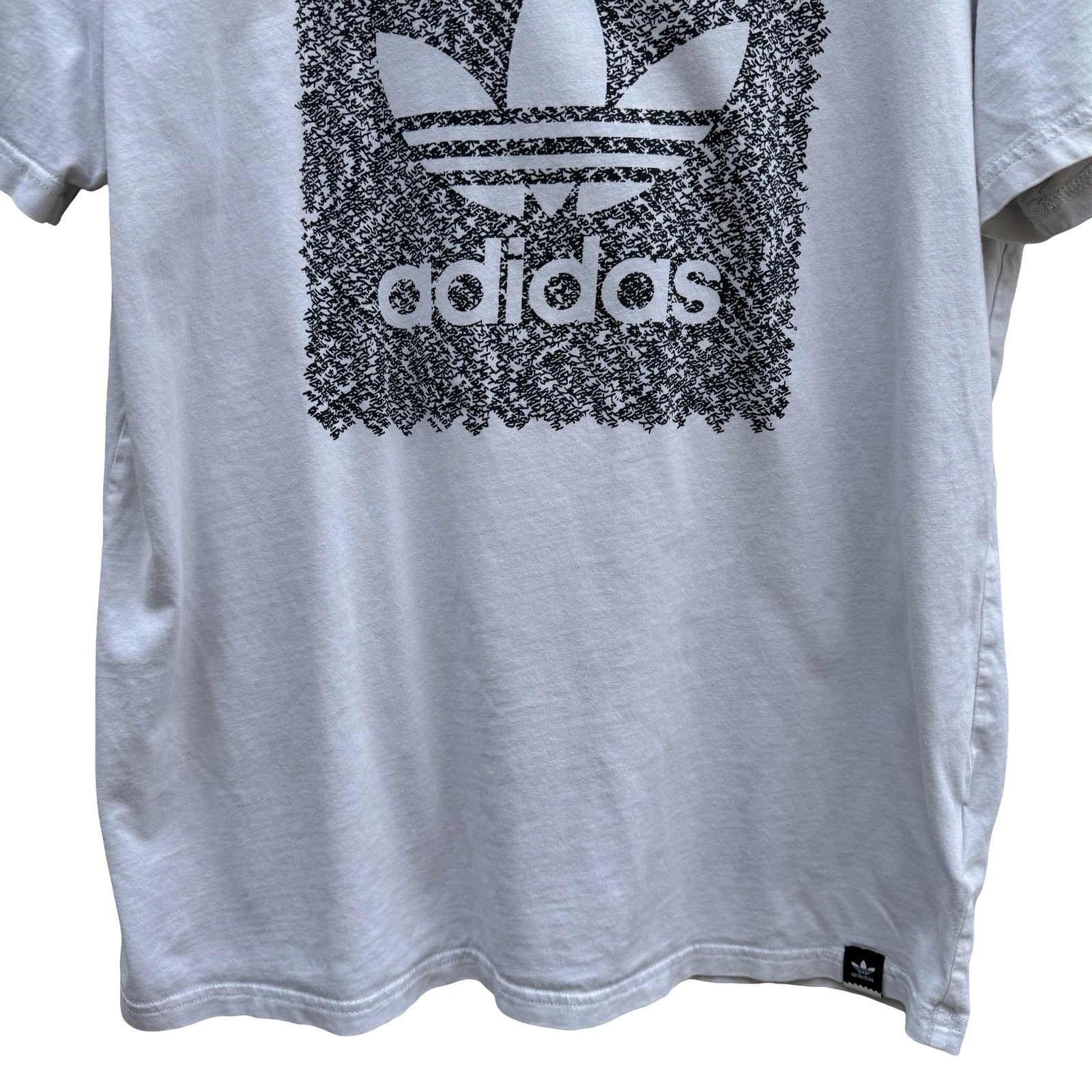 Adidas Originals Trefoil Box Graphic T-Shirt White Mens M Athleisure Streetwear
