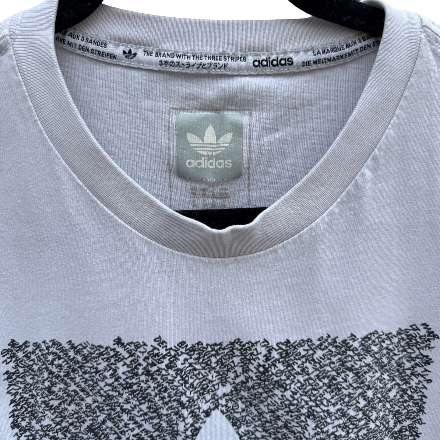 Adidas Originals Trefoil Box Graphic T-Shirt White Mens M Athleisure Streetwear