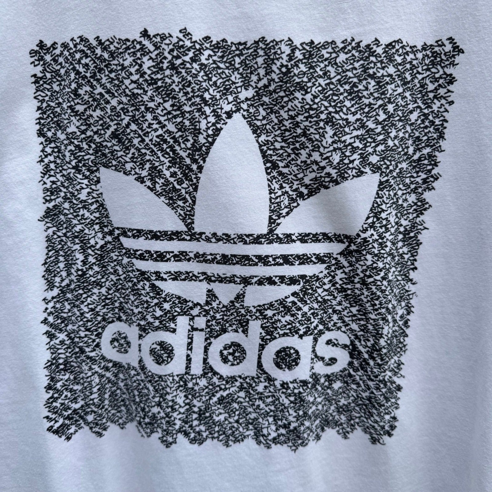 Adidas Originals Trefoil Box Graphic T-Shirt White Mens M Athleisure Streetwear