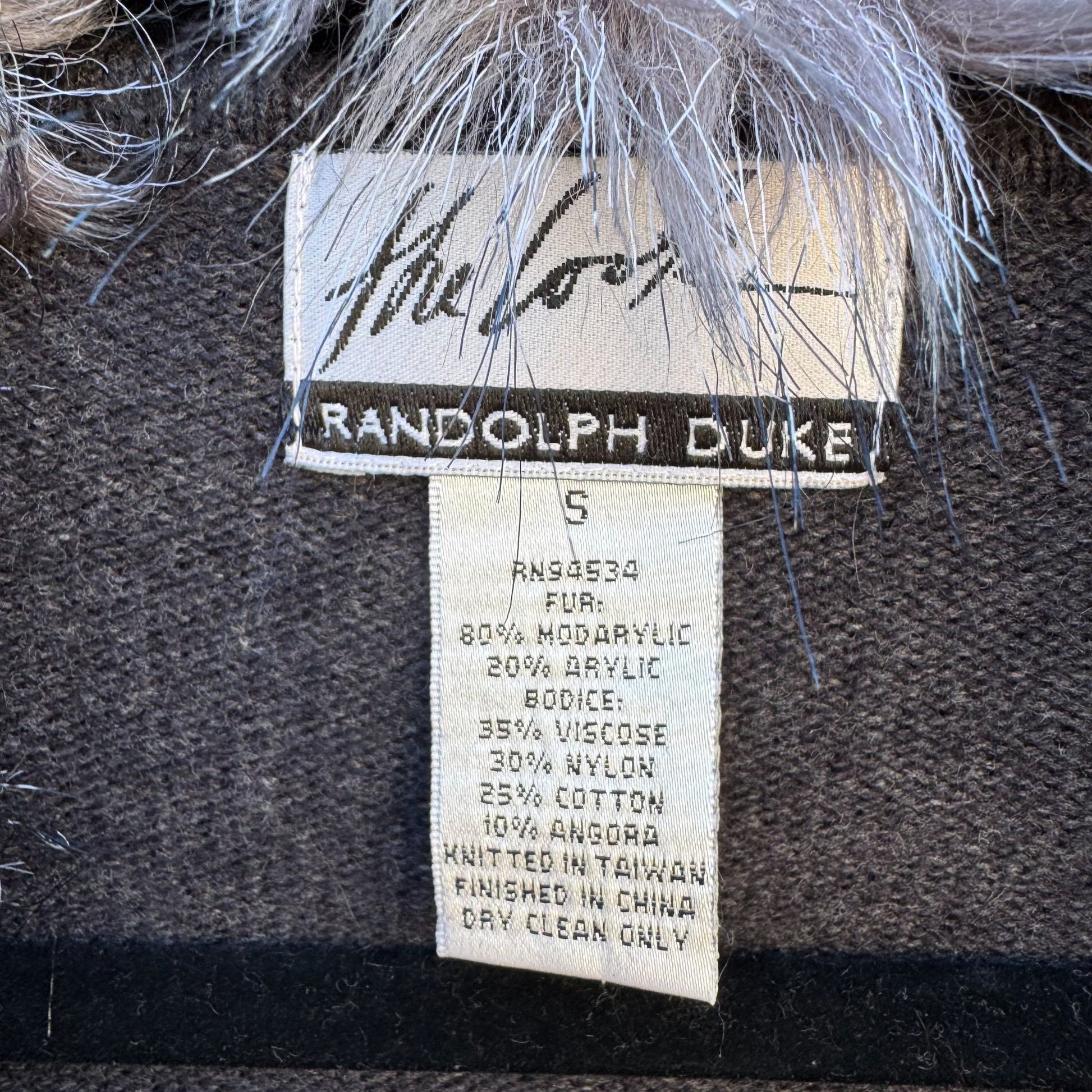 Randolph Duke Faux Fur Removable Trim Open Front Tie Waist Knit Cardigan Sweater