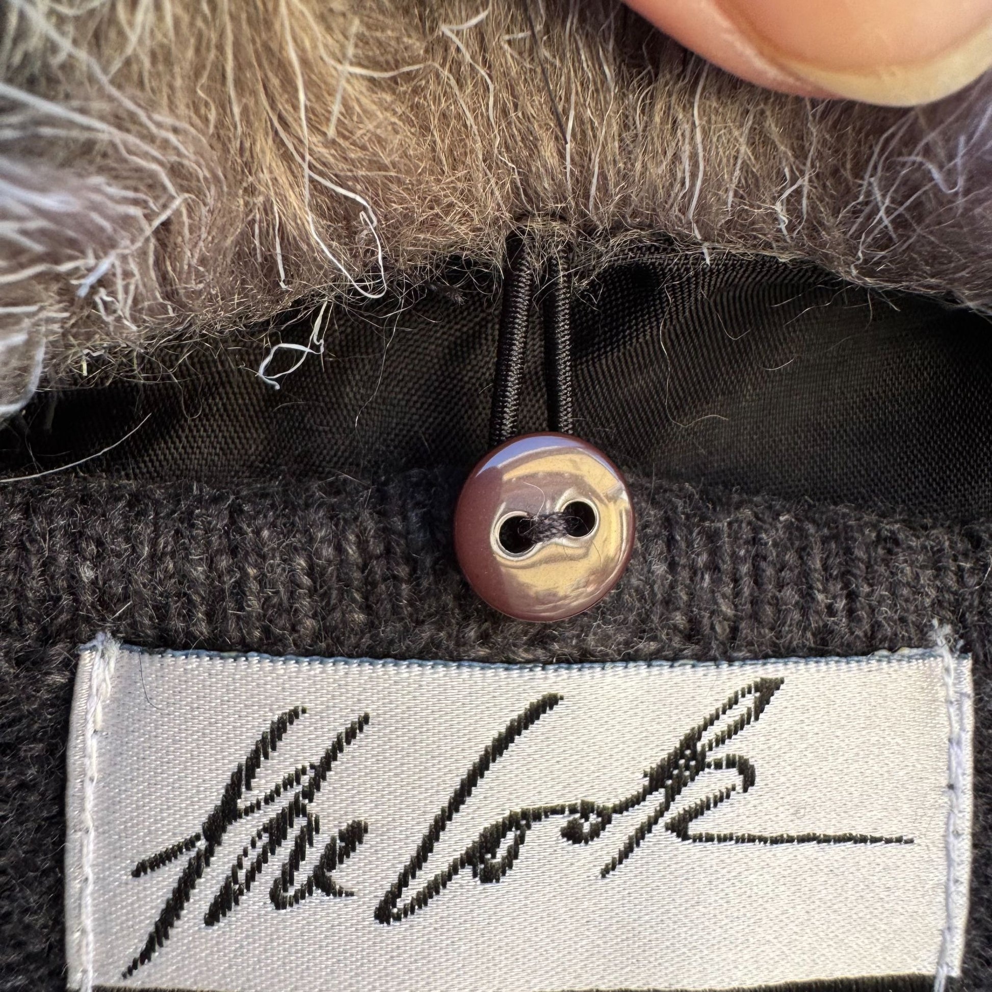 Randolph Duke Faux Fur Removable Trim Open Front Tie Waist Knit Cardigan Sweater