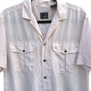 Switch Lizwear Vintage Pale Pink 100% Silk Short Sleeve Button Down Safari Shirt Small 3 image