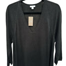 Switch J Jill Minimalist Lagenlook V-Neck Knitwear Midi Sweater Dress Black Women L New 3 image