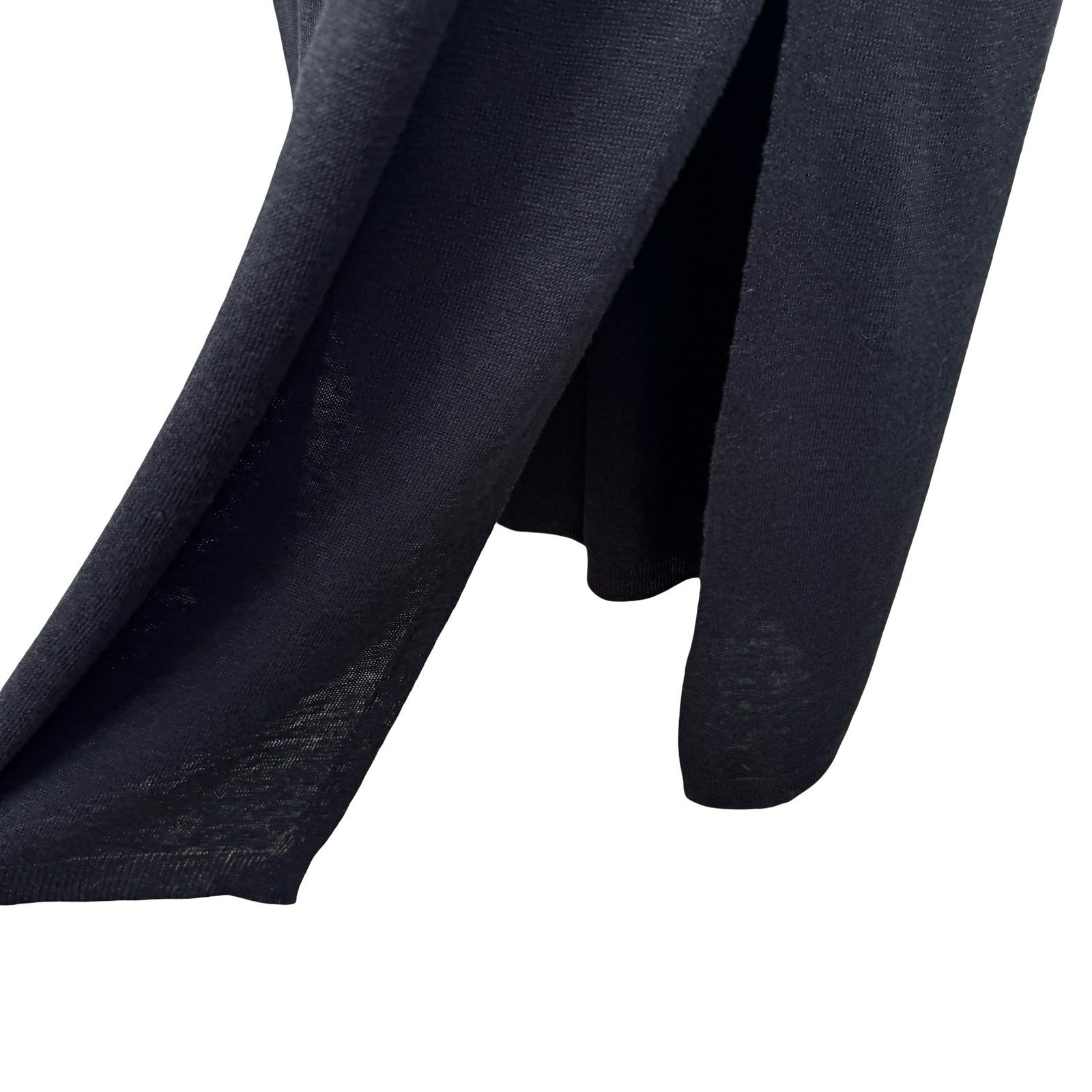 J Jill Minimalist Lagenlook V-Neck Knitwear Midi Sweater Dress Black Women L New