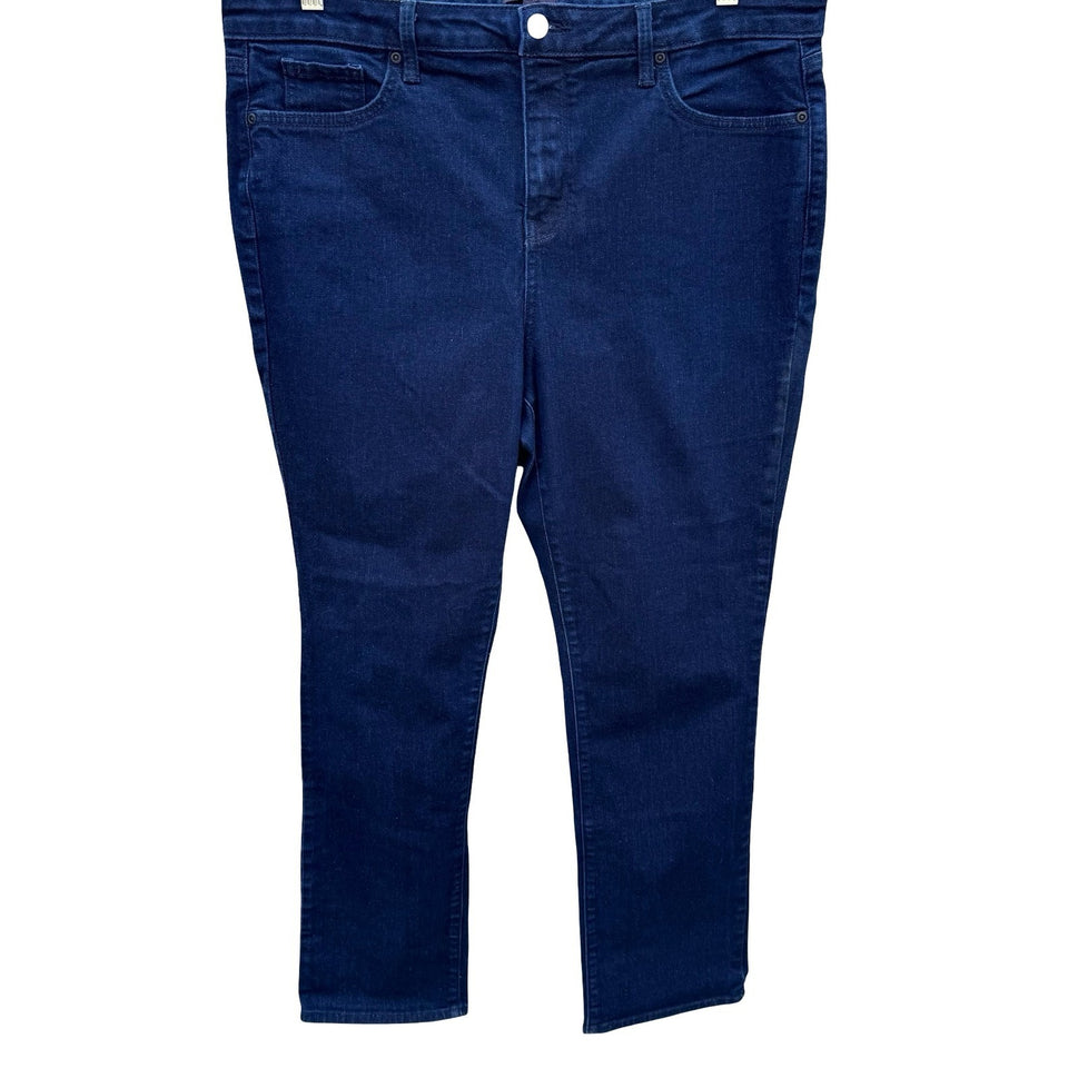 NYDJ Sheri Slim Jeans Womens 16 Dark Wash Blue Lift Tuck High Rise Denim Pants