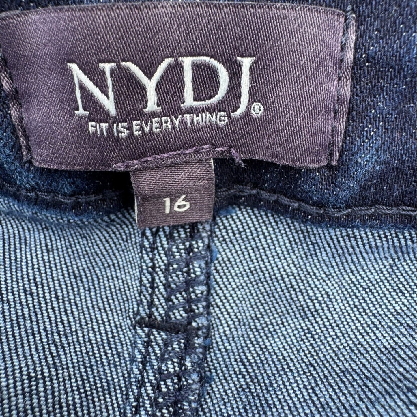 NYDJ Sheri Slim Jeans Womens 16 Dark Wash Blue Lift Tuck High Rise Denim Pants