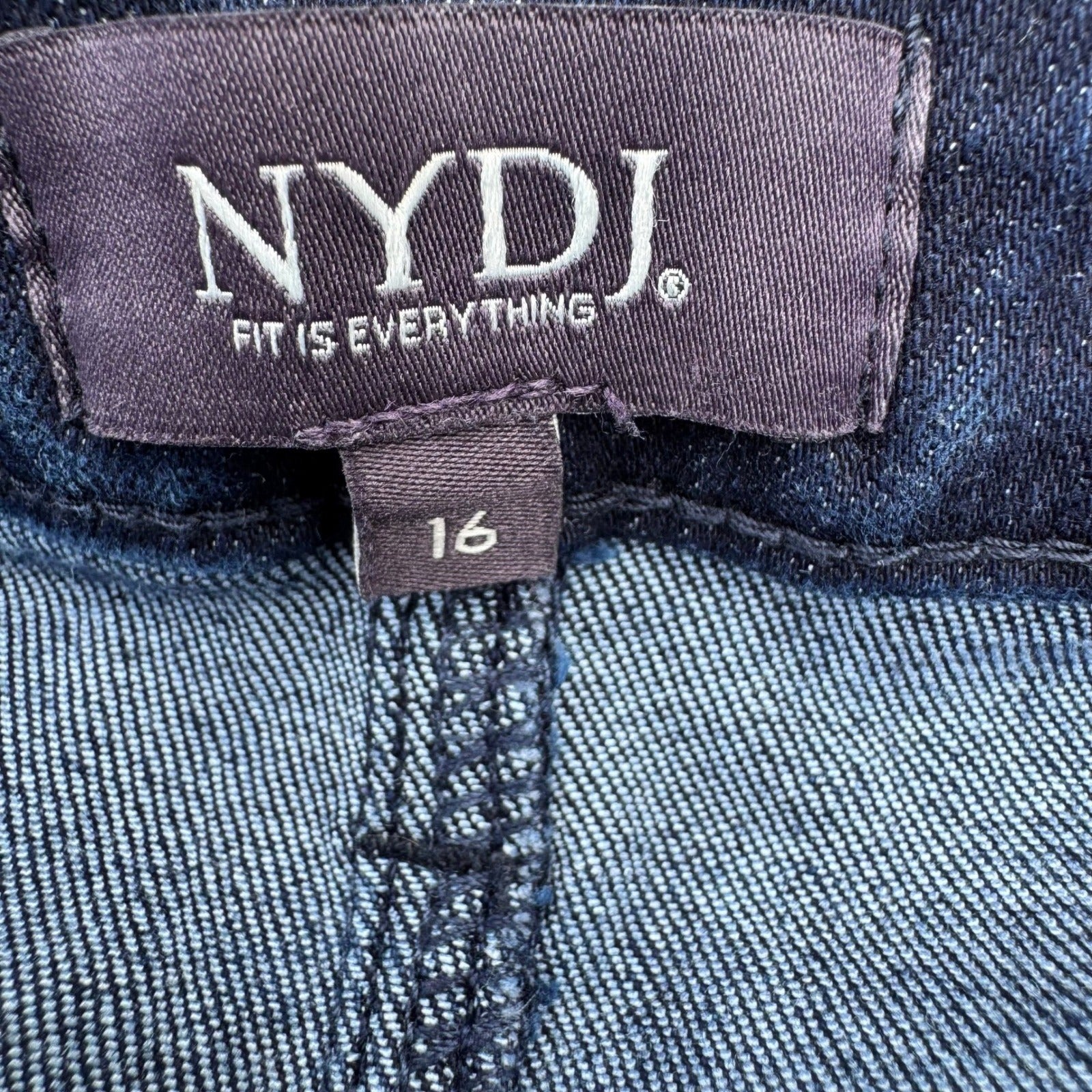 NYDJ Sheri Slim Jeans Womens 16 Dark Wash Blue Lift Tuck High Rise Denim Pants