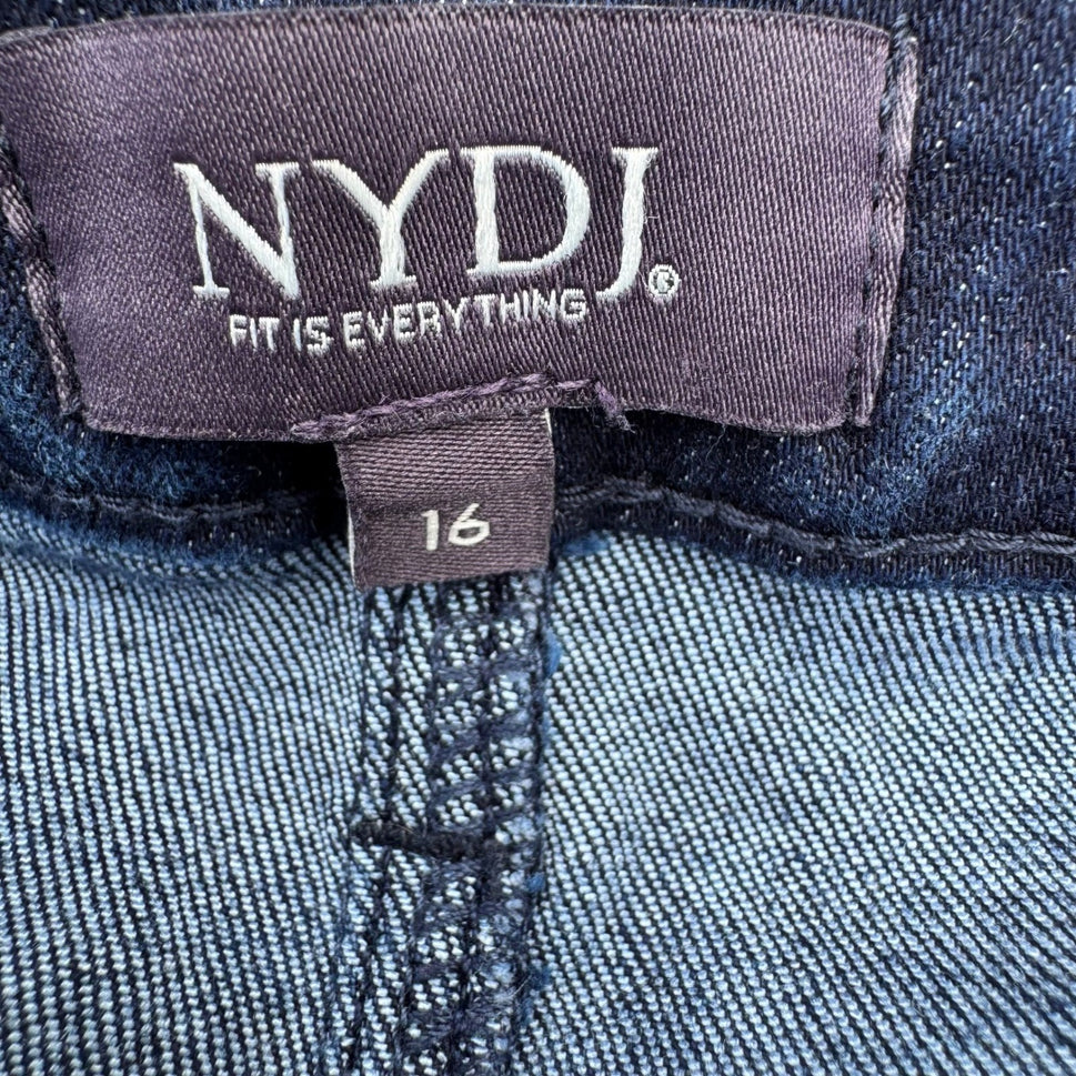 NYDJ Sheri Slim Jeans Womens 16 Dark Wash Blue Lift Tuck High Rise Denim Pants