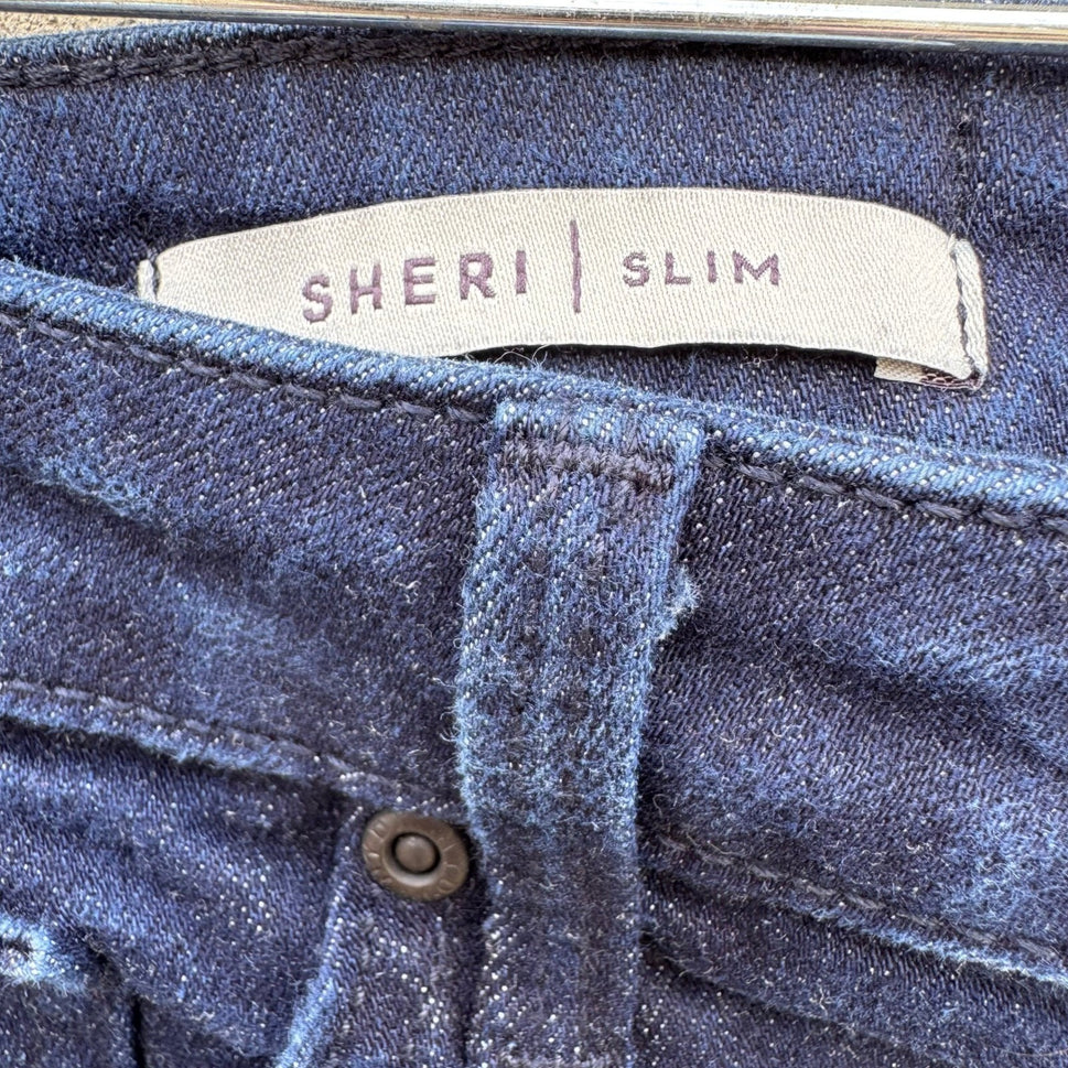 NYDJ Sheri Slim Jeans Womens 16 Dark Wash Blue Lift Tuck High Rise Denim Pants