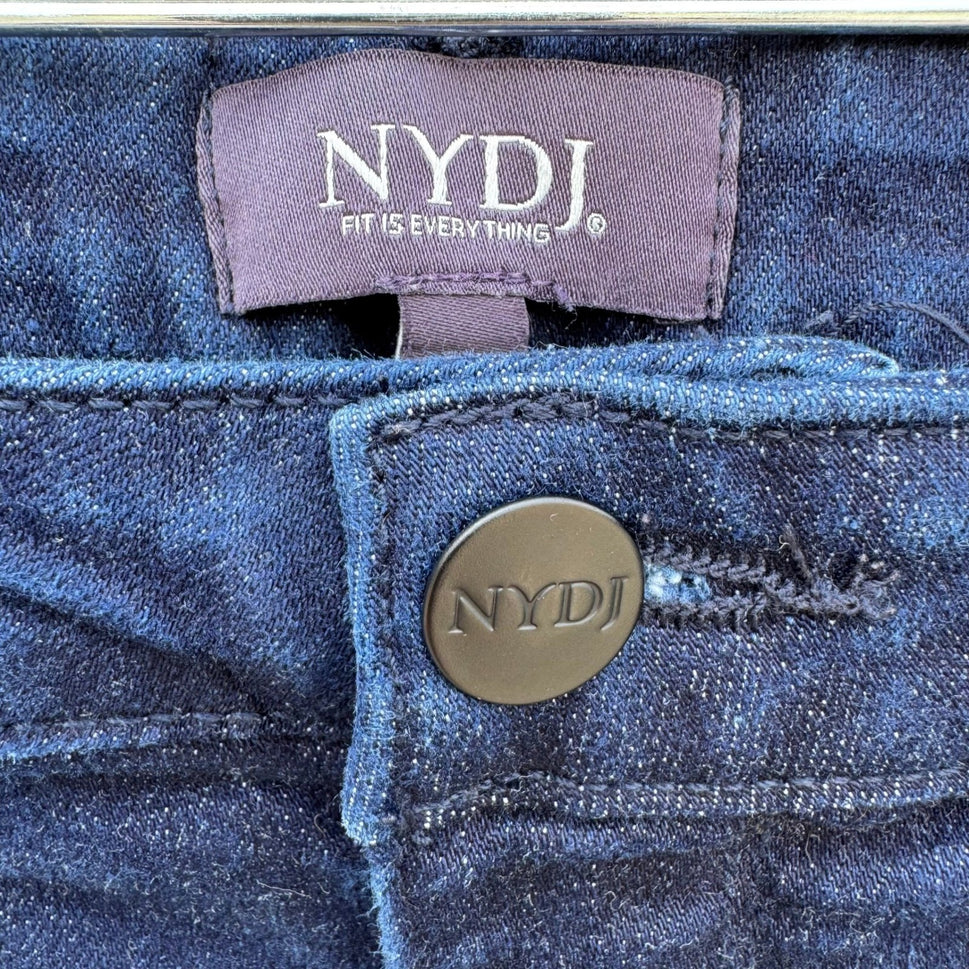 NYDJ Sheri Slim Jeans Womens 16 Dark Wash Blue Lift Tuck High Rise Denim Pants