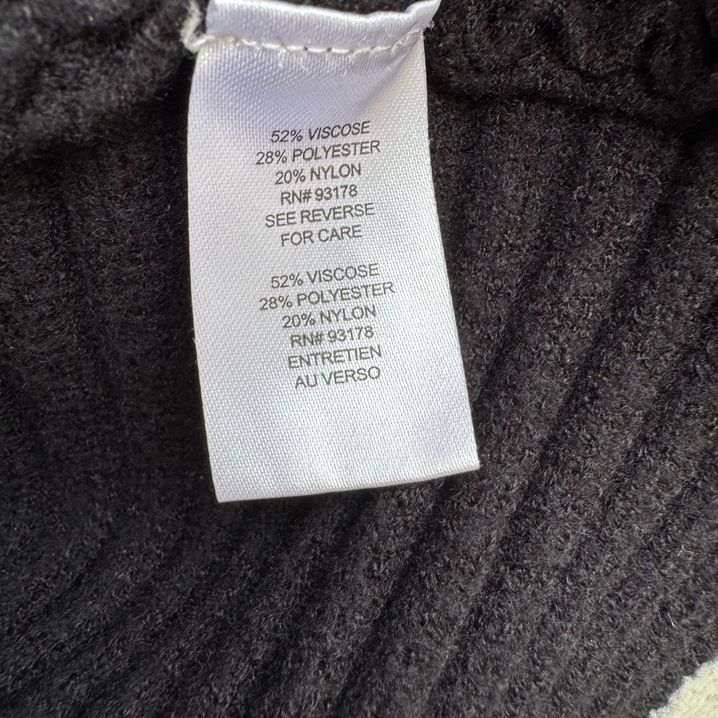 Tahari Womens Ribbed Knit Stretch Black Cowl Neck Dolman Long Sleeve Sweater L