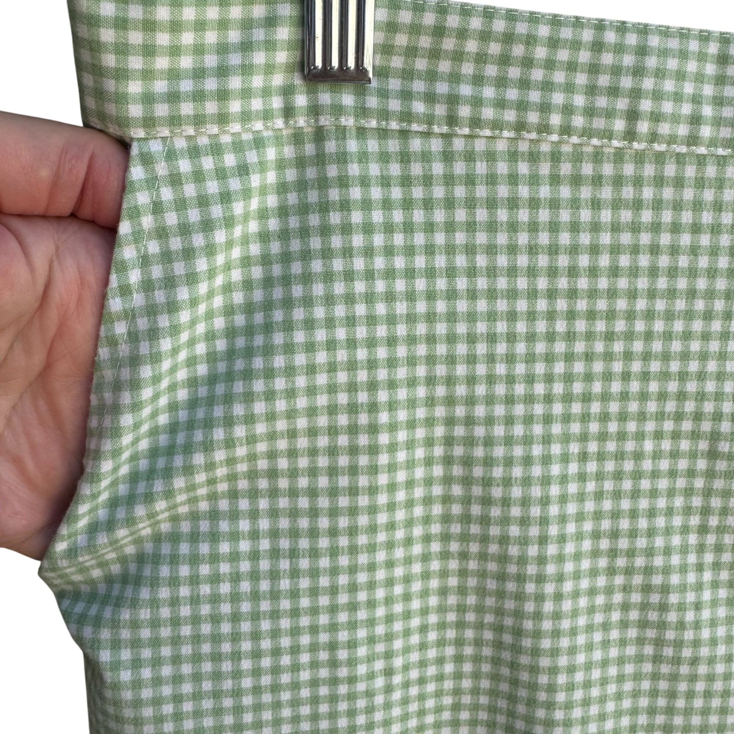 Alfred Dunner Vintage Womens Green Gingham Check Capri Pedal Pusher Pants 16