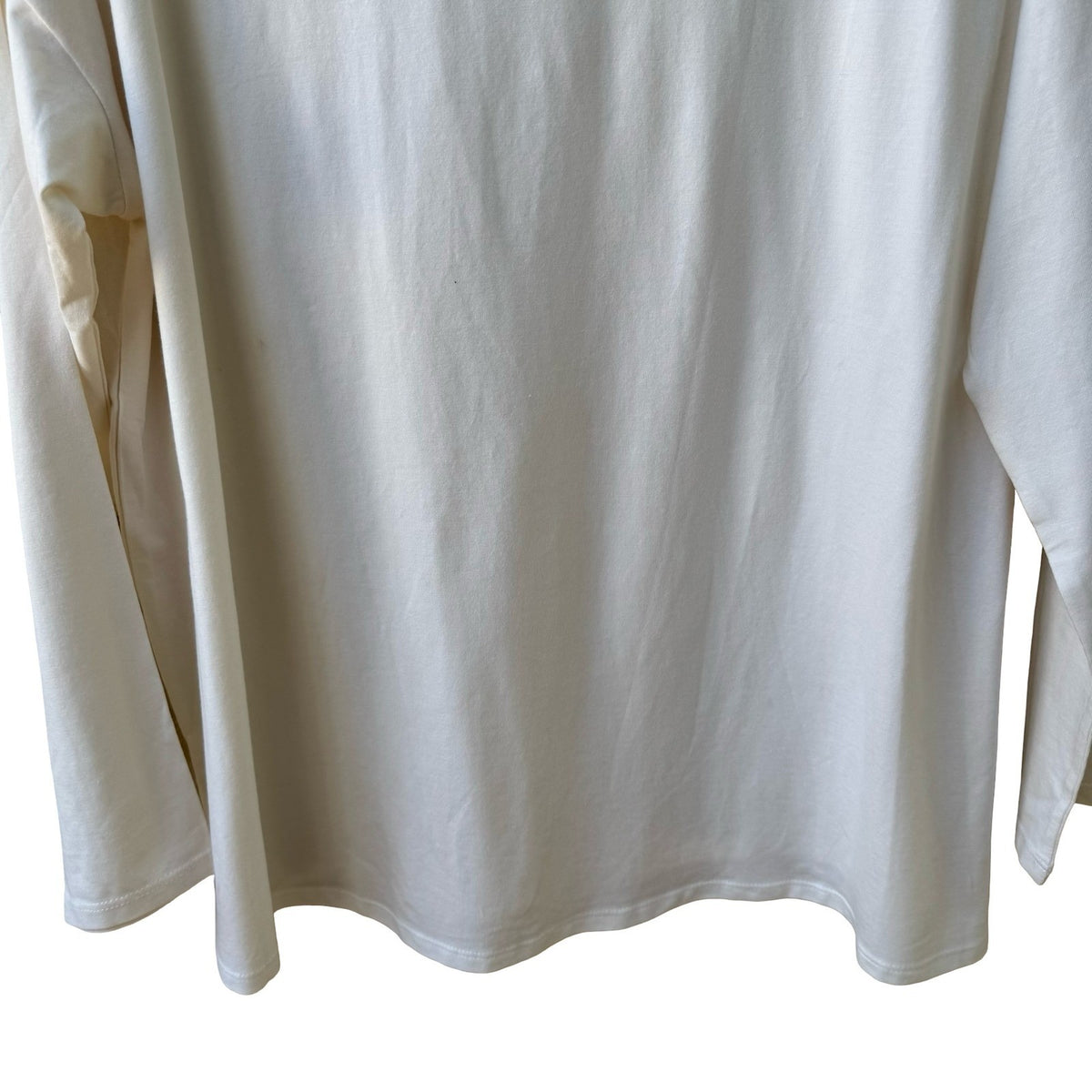 J Jill Luxe Supima Cotton Modal Minimalist Capsule Wardrobe Shirt Cream L NEW