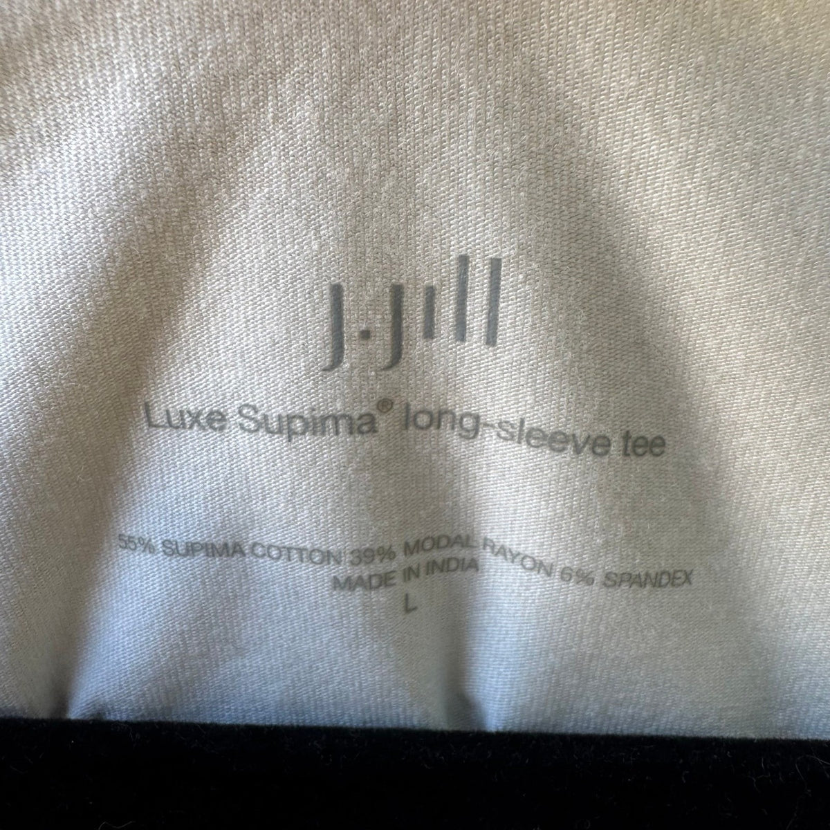 J Jill Luxe Supima Cotton Modal Minimalist Capsule Wardrobe Shirt Cream L NEW