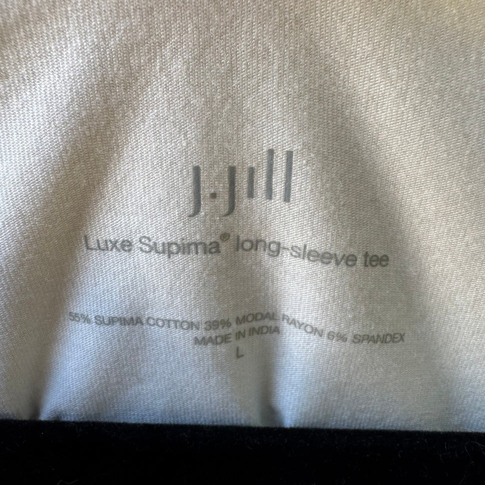 J Jill Luxe Supima Cotton Modal Minimalist Capsule Wardrobe Shirt Cream L NEW
