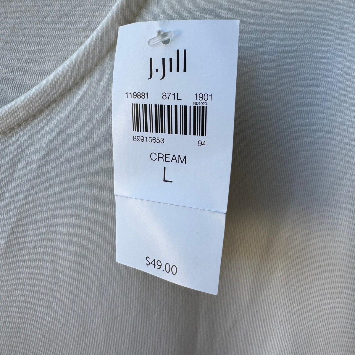 J Jill Luxe Supima Cotton Modal Minimalist Capsule Wardrobe Shirt Cream L NEW