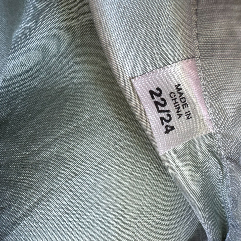 Soft By Avenue Womens Silk Sleeveless Floral Embroidered Button-Up Blouse 22/24