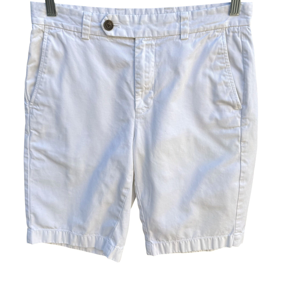 Brooks Brothers Mens White Bermuda Shorts W30 Preppy Cotton Mens Casual Summer