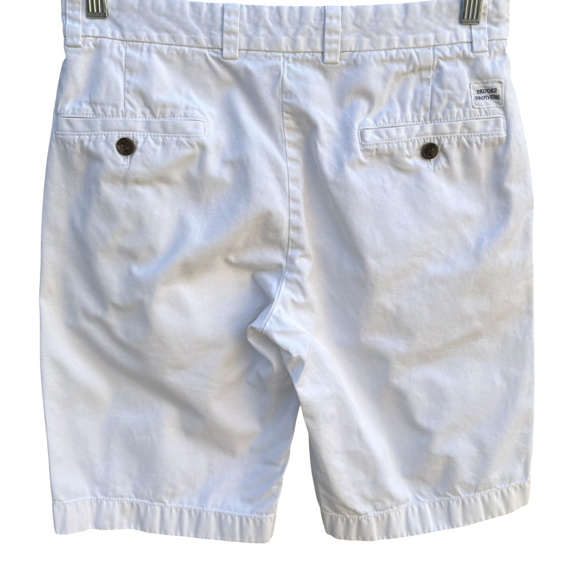 Brooks Brothers Mens White Bermuda Shorts W30 Preppy Cotton Mens Casual Summer
