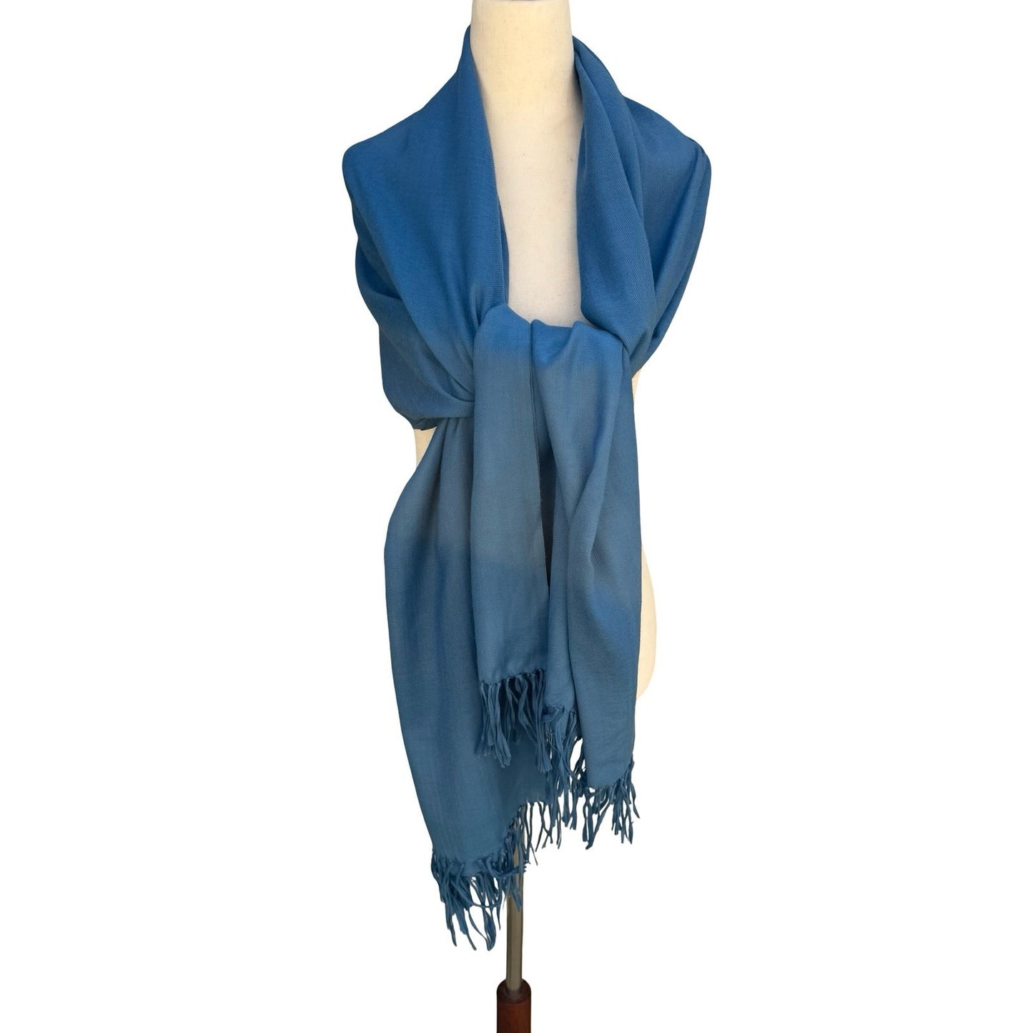 BCBG Max Azria 100% Cashmere Luxury Minimalist Scarf Coastal Fringed Wrap NEW